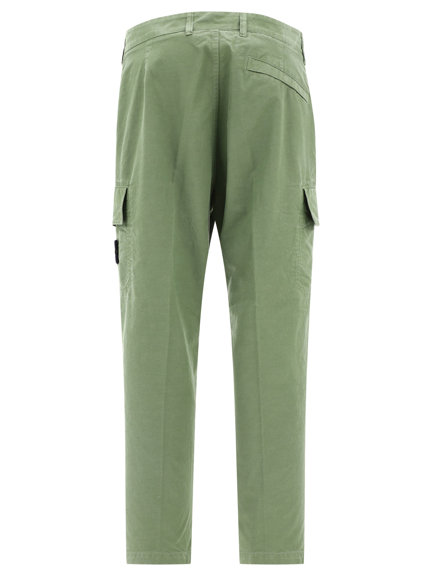 STONE ISLAND Green Compass cargo trousers